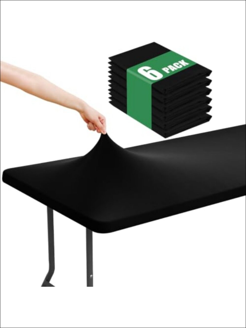 6 Pack Rectangle Spandex Fitted Tablecloth 6FT Elastic Waterproof